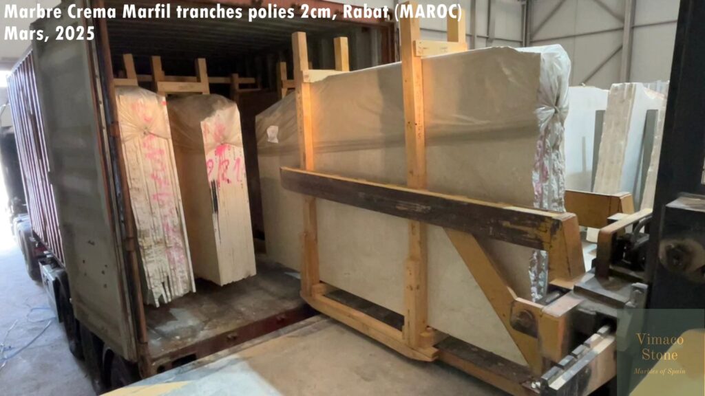 Crema Marfil marble slabs