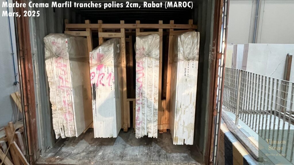 Crema Marfil marble slabs