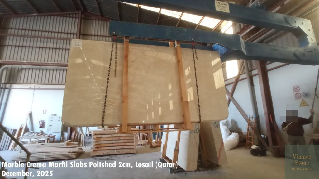 MARBLE CREMA MARFIL SLABS POLISHED 2CM