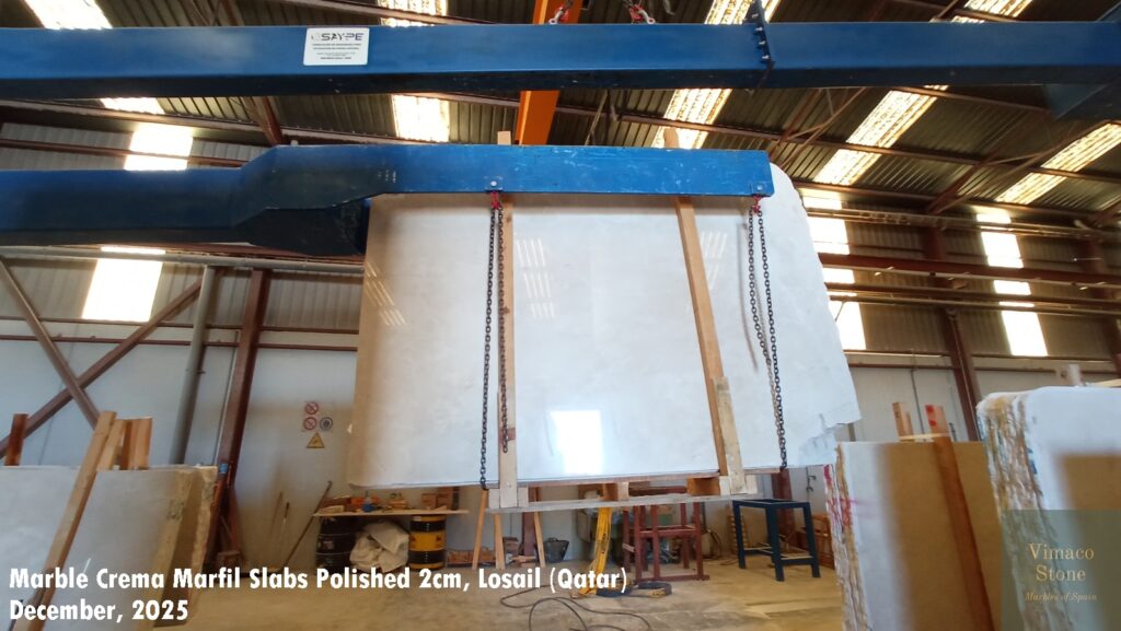 MARBLE CREMA MARFIL SLABS POLISHED 2CM